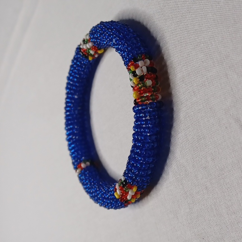 Blue Beaded and Multicolor Beaded Bracelet